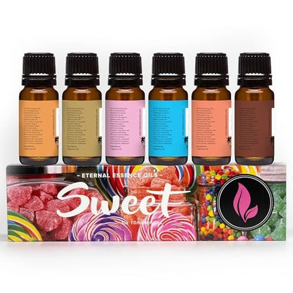 Eternal Essence Oils Beach Set of 6 Premium Fragrance Oils - Includes White Sand, Ocean Breeze, Honolulu Sun, Mermaid, Caribbean Escape, and Sun & Sand Scented Oils - 10ML