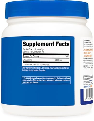 Nutricost L-Glutamine Powder (500 Grams) - Blue Raspberry