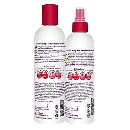 Fairy Tales Rosemary Repel Daily Kids Shampoo & Conditioning Spray Duo - 12 oz & 8 oz - Kids Love the Scent, Lice Don't