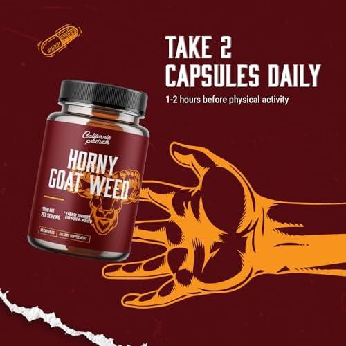 Horny Goat Weed Complex - Male Enhancement Pills and Natural Testosterone Booster for Men Male Performance Pre Workout Supplements Muscle Growth - görsel 4