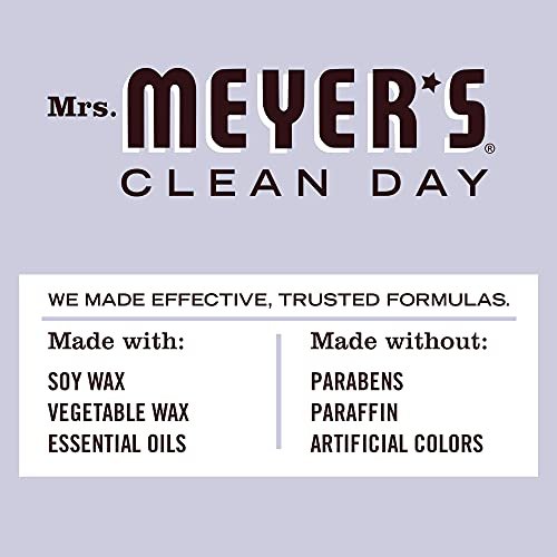 MRS. MEYER'S CLEAN DAY Lavender Soy Candle, Garden-Inspired Aromatherapy Homekeeping, 35 Hour Burn Time, Made with Essential Oils, 7.2 oz Large Glass Jar Candles (Pack of 2) - görsel 9