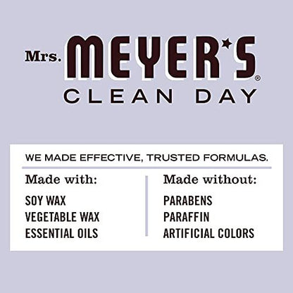 MRS. MEYER'S CLEAN DAY Lavender Soy Candle, Garden-Inspired Aromatherapy Homekeeping, 35 Hour Burn Time, Made with Essential Oils, 7.2 oz Large Glass Jar Candles (Pack of 2)