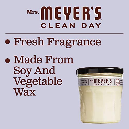 MRS. MEYER'S CLEAN DAY Lavender Soy Candle, Garden-Inspired Aromatherapy Homekeeping, 35 Hour Burn Time, Made with Essential Oils, 7.2 oz Large Glass Jar Candles (Pack of 2) - görsel 10