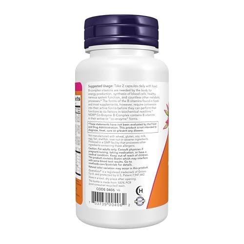 NOW Foods Co-Enzyme B Complex with Alpha Lipoic Acid and CoQ10, 60 Veg Capsules - görsel 6