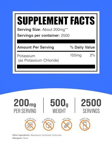 BulkSupplements.com Potassium Chloride – Salt Substitute: Use it in place of table salt to reduce sodium while – Image 2