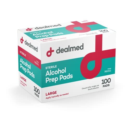 Dealmed Alcohol Prep Pads – 100 Count Large Latex-Free Gamma Sterilized Antiseptic Wipes, Wound Care Products for First Aid Kits, Home, and Medical Facilities - görsel 5