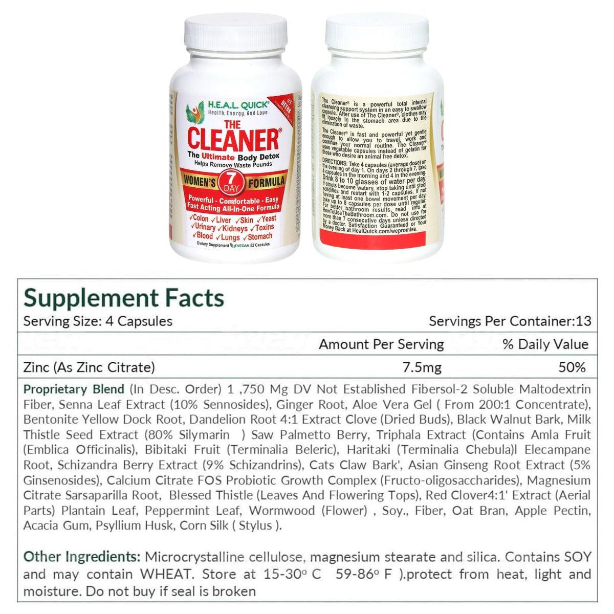 Century Systems The Cleaner Detox, Powerful 7-Day Complete Internal Cleansing Formula for Women, Support Digestive Health, 52 Vegetarian Capsules - görsel 8