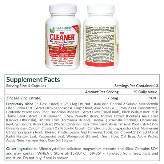 Century Systems The Cleaner Detox, Powerful 7-Day Complete Internal Cleansing Formula for Women, Support Digestive Health, 52 Vegetarian Capsules