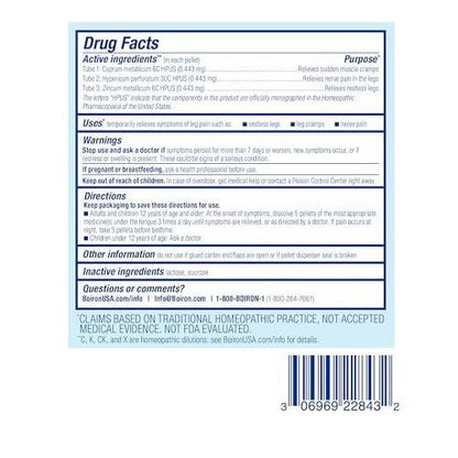 Boiron Leg Pain Relief for Relief from Restless Legs, Leg Cramps, and Shooting Pain - 3 Count (240 Pellets)