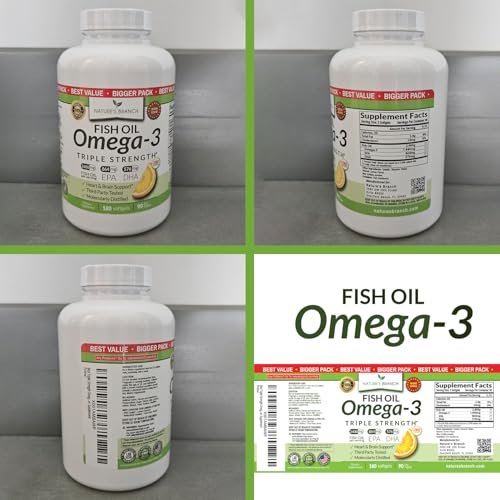 Triple Strength Omega 3 Fish Oil Supplements 2400mg | 180 Capsules, Burpless High Potency Lemon Flavor, High EPA DHA for Men & Women Ultra Pure Softgels | Joint Support, Eyes, Heart Brain Health Pills - görsel 8