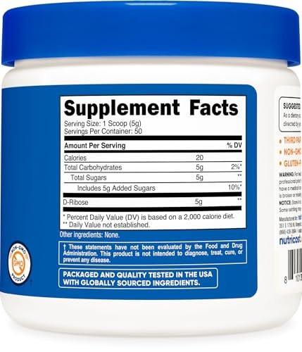 Nutricost D-Ribose Powder (250 Grams) - Pure Supplement for Energy & Recovery - görsel 9