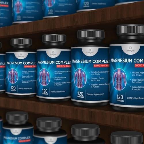 Premium Magnesium Citrate Capsules – Powerful 500mg Magnesium Oxide & Citrate Supplement – Helps Support Healthy Bones, Muscles, Teeth, Energy & Relaxation – 120 Vegetable Capsules - görsel 15