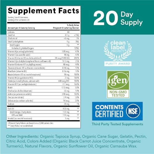 SmartyPants Prenatal Vitamins for Women, – Convenient Serving: 4 gummies per day provide a full dose, with 20 – Image 5