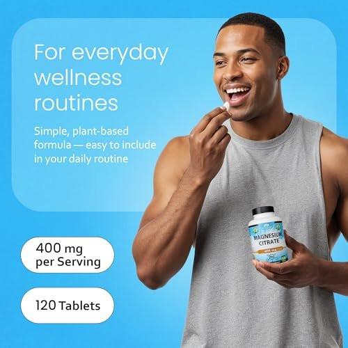 NaturaLife Labs Magnesium Citrate 400 mg per Serving – 120 Tablets, Vegan, Non-GMO - görsel 10