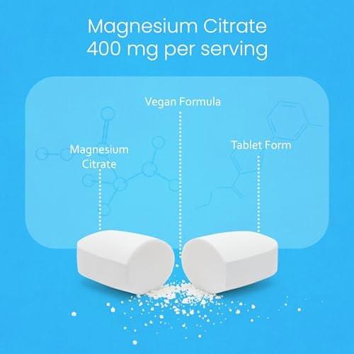 NaturaLife Labs Magnesium Citrate 400 mg per Serving – 120 Tablets, Vegan, Non-GMO - görsel 8