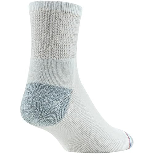 MediPeds Unisex Quarter Socks with Non-Binding Top, Cushion, and Blister-Resistant – 4 Pairs, White with Pink, Shoe Size: Men's 6-9; Women's 6-10 - görsel 8