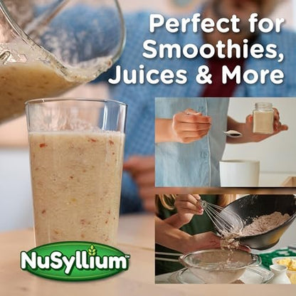 NuSyllium Psyllium Husk Powder USDA Organic, 21 Oz, Dietary Fiber Supplement with Brown Sugar, Helps Promote Digestive Health* Unflavored, 85 Servings