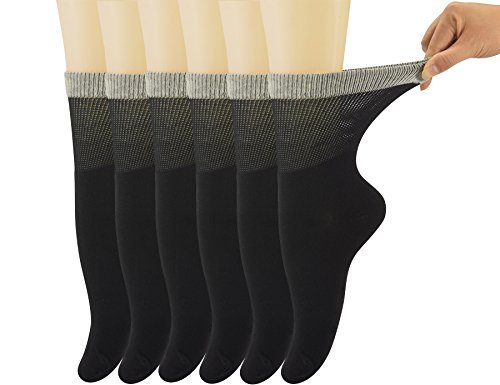 Yomandamor Women's Diabetic Crew Socks with Seamless Toe, 6 Pairs Size 9-11 - görsel 2