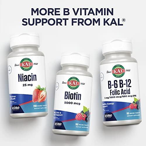 KAL Vitamin B12 Adenosylcobalamin 1000 mcg - B 12 Vitamin, Active B-12 1000mcg for Women & Men, Energy Support - Strawberry Flavor - 90 ActiveMelt Micro Tablets - görsel 10