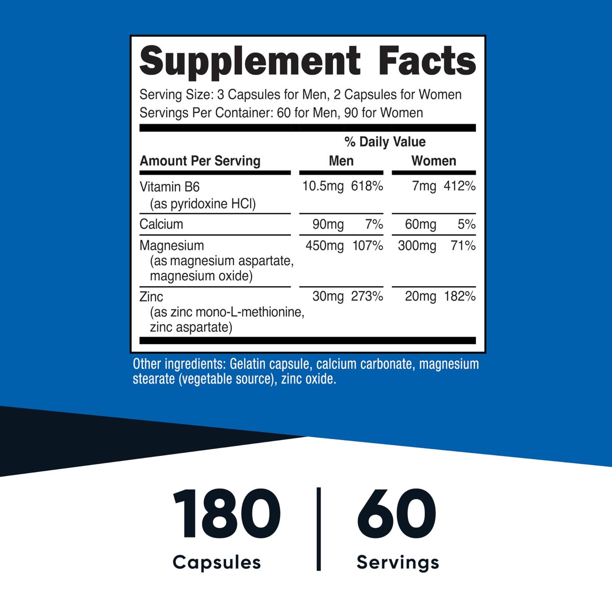 Nutricost ZMA 180 Capsules - Non-GMO and – Hormonal Balance: Zinc is essential for maintaining healthy – Image 3