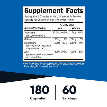 Nutricost ZMA 180 Capsules - Non-GMO and – Hormonal Balance: Zinc is essential for maintaining healthy – Image 3
