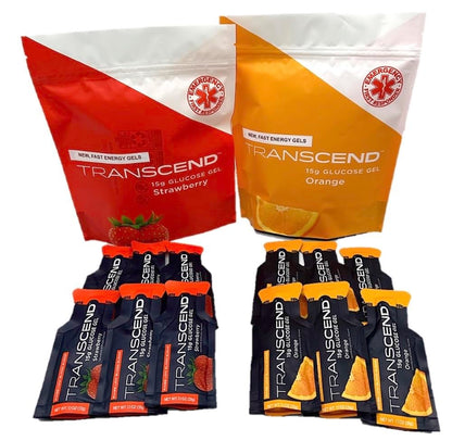 First Aid Global Transcend 15g Glucose Gel - Orange & Strawberry Assortment (12)