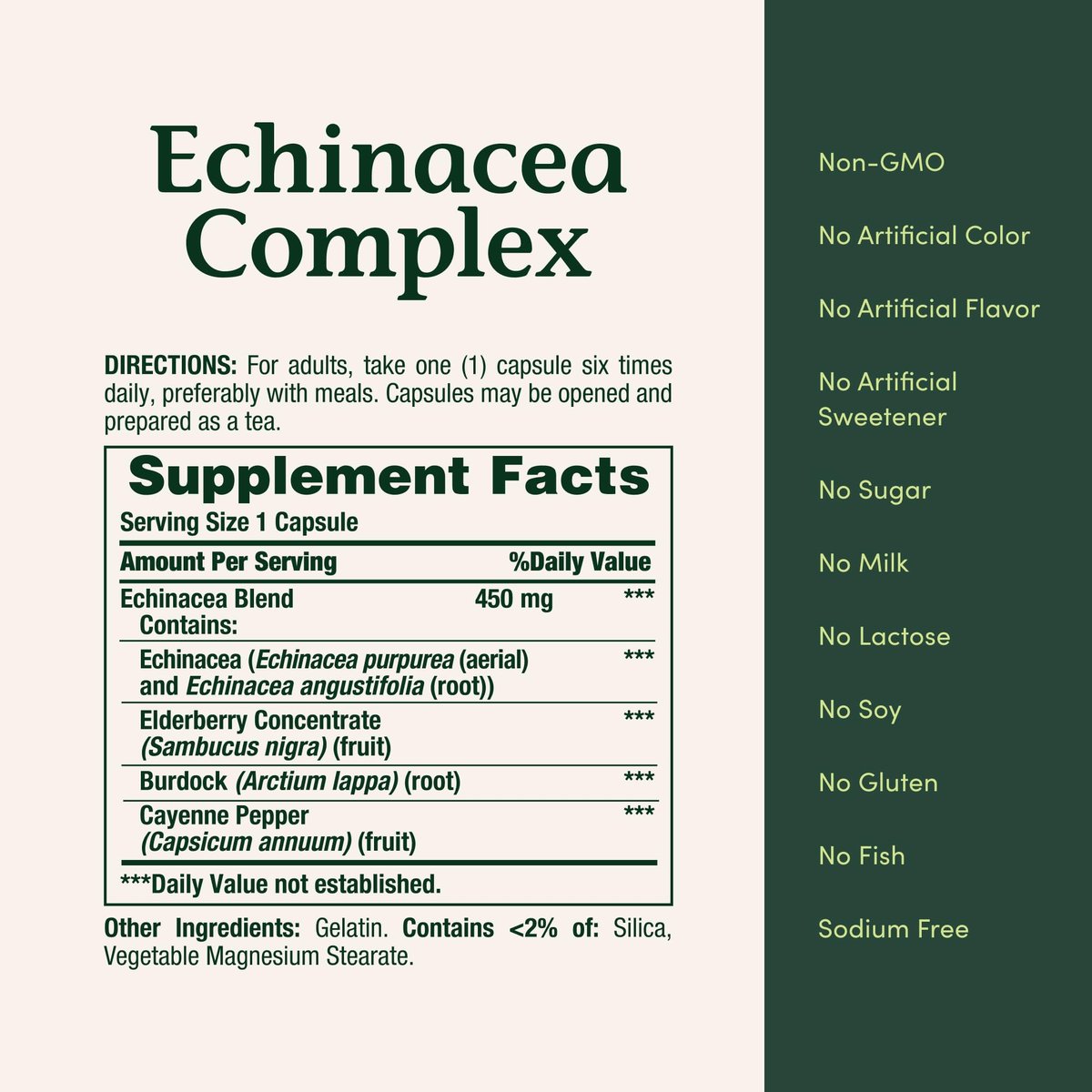 Nature's Bounty Echinacea Complex, Herbal Supplement, Supports Immune Health, 450 mg, 100 Capsules - görsel 10