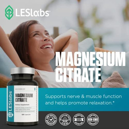 LES Labs Magnesium Citrate – Stress Relief, – Restful Sleep: By promoting relaxation and regulating melatonin, – Image 2