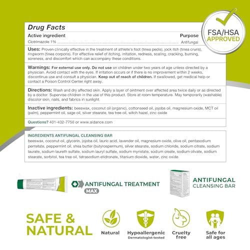 terrasil Antifungal Treatment Cream & Soap Kit with Clotrimazole for Athletes Foot, Jock Itch, Ringworm, Fungal Yeast Infections and More with Natural Ingredients (14gm Tube + 75g Soap bar) - görsel 17