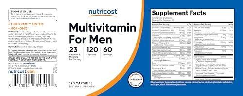 Nutricost Multivitamin for Men 120 Capsules - Vitamins and Minerals for The Healthy Man - görsel 1