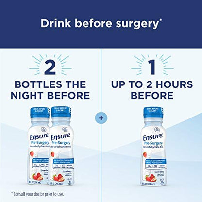 Ensure Pre-Surgery Clear Carbohydrate Drink, Strawberry, 10 fl oz (Pack of 4)