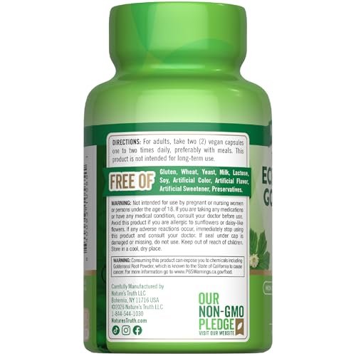 Nature's Truth Echinacea Goldenseal Capsules | 100 Count | Vegan, Non-GMO & Gluten Free Supplement | Herbal Support Complex - görsel 1