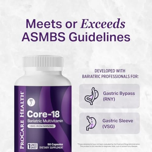ProCare Health Bariatric Multivitamin with Iron 18mg (30 Easy to Swallow Capsules) - Post Op Bariatric Vitamins for Gastric Bypass Pills - Must Haves for Sleeve Patients (1 Month Supply) - görsel 15