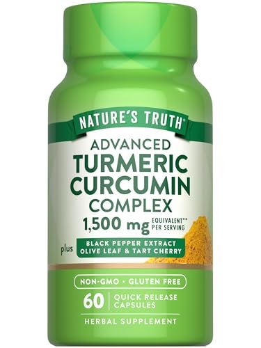 Nature's Truth Turmeric Curcumin | 60 Capsules | with Black Pepper Extract, Olive Leaf & Tart Cherry | Non-GMO & Gluten Free Supplement - görsel 8