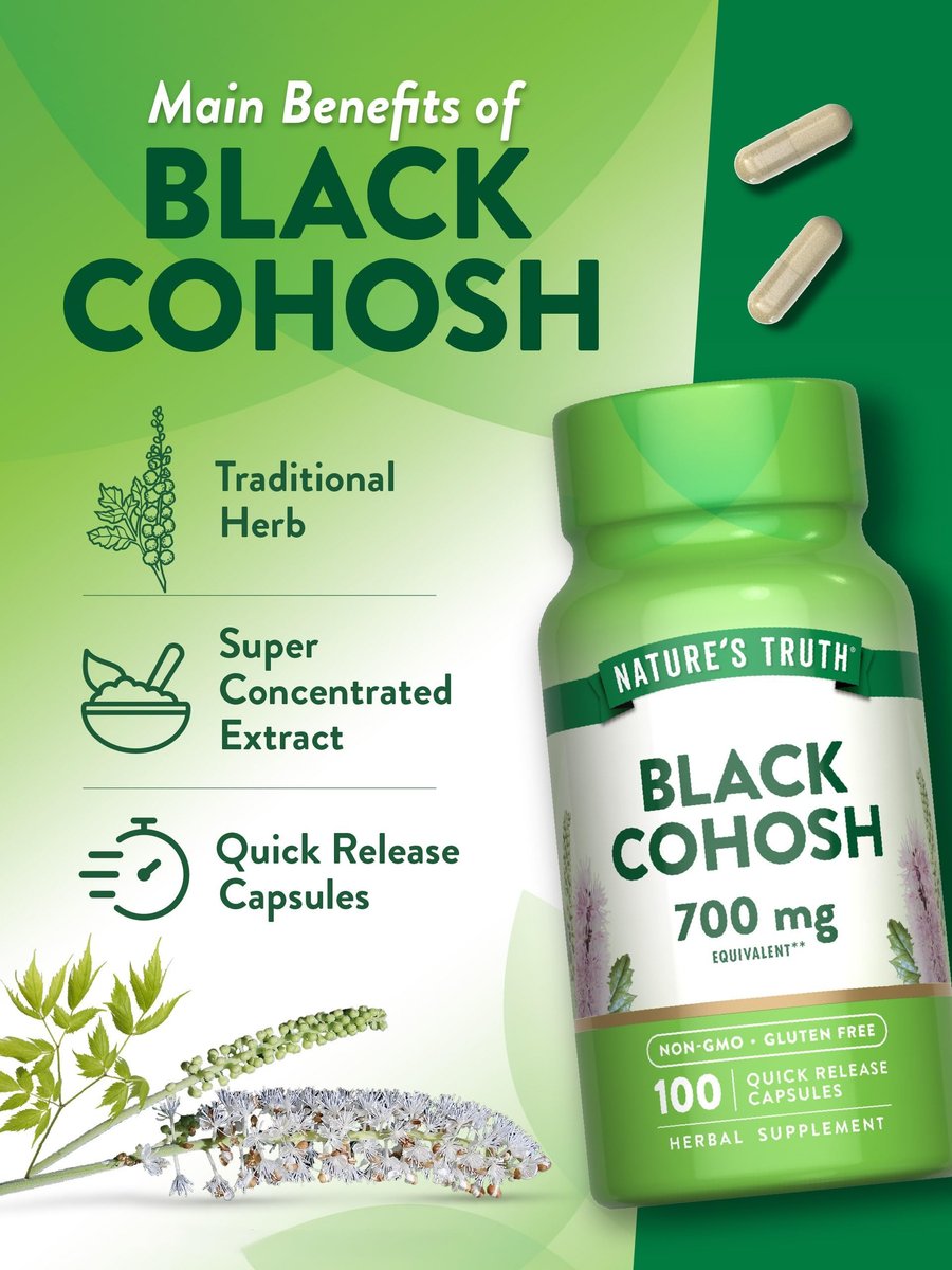 Nature's Truth Black Cohosh | 100 Capsules | – Free From: Gluten, GMOs, artificial colors, preservatives – Image 9