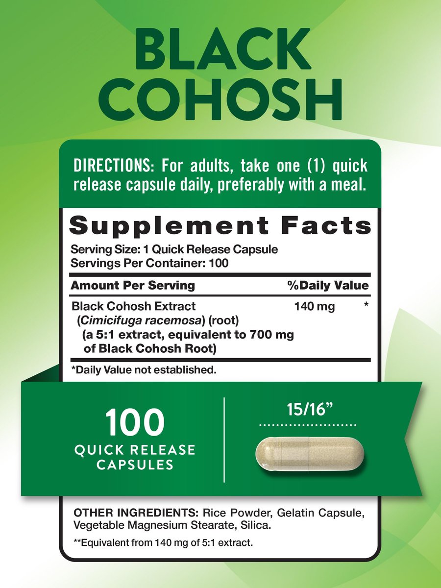 Nature's Truth Black Cohosh | 100 Capsules | – Convenient Capsule Form: Easy-to-swallow capsules allow for precise – Image 3
