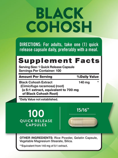 Nature's Truth Black Cohosh | 100 Capsules | – Convenient Capsule Form: Easy-to-swallow capsules allow for precise – Image 3
