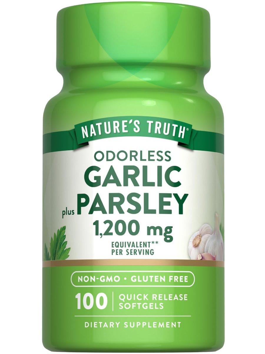 Nature's Truth Odorless Garlic and Parsley | 100 Softgels | Non-GMO & Gluten Free Extract Supplement - görsel 1