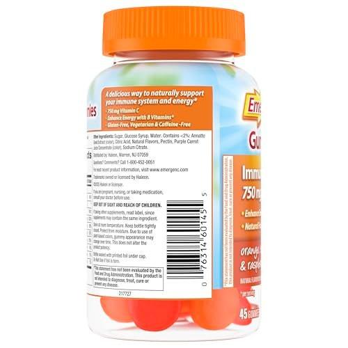 Emergen-C 1000mg Vitamin C Immune Support Powder Raspberry 30CT includes Zinc, Manganese, 7 B Vitamins and Electrolytes for Back to School Essentials