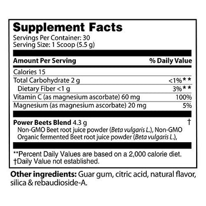 Nu-Therapy Power Beets - Super Concentrated Circulation Superfood - Dietary Supplement – Delicious Acai Berry Pomegranate Flavor – Non-GMO Beet Juice Powder - 30 Servings, 5.8 Ounce (Pack of 1)