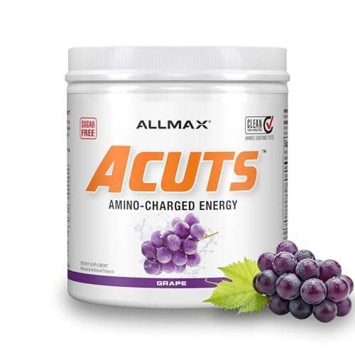 ALLMAX ACUTS Amino Energy Powder with Amino Acids Supplement – Grape, 30 Servings, Caffeine, Green Coffee Extract, 2000 mg Taurine, L-Carnitine, Sugar Free, Gluten & Dye Free, Amino Acid Drink - görsel 2