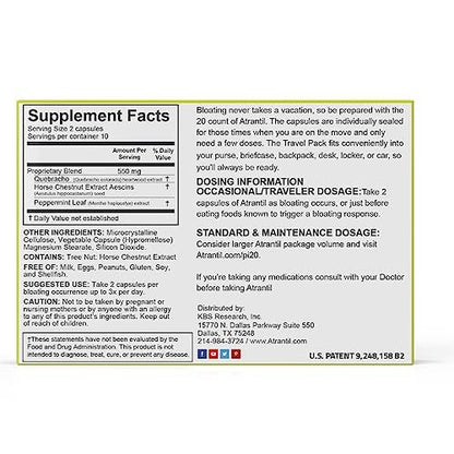 Atrantil Travel Pack (20 Count): Bloating, Abdominal Discomfort, and Change in Bowel Habits