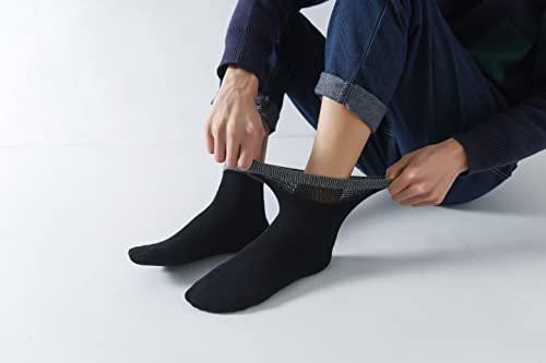 Yomandamor Men's Diabetic Ankle Socks with Seamless Toe and Non-Binding Top, 6 Pairs L Size (10-13) - görsel 1