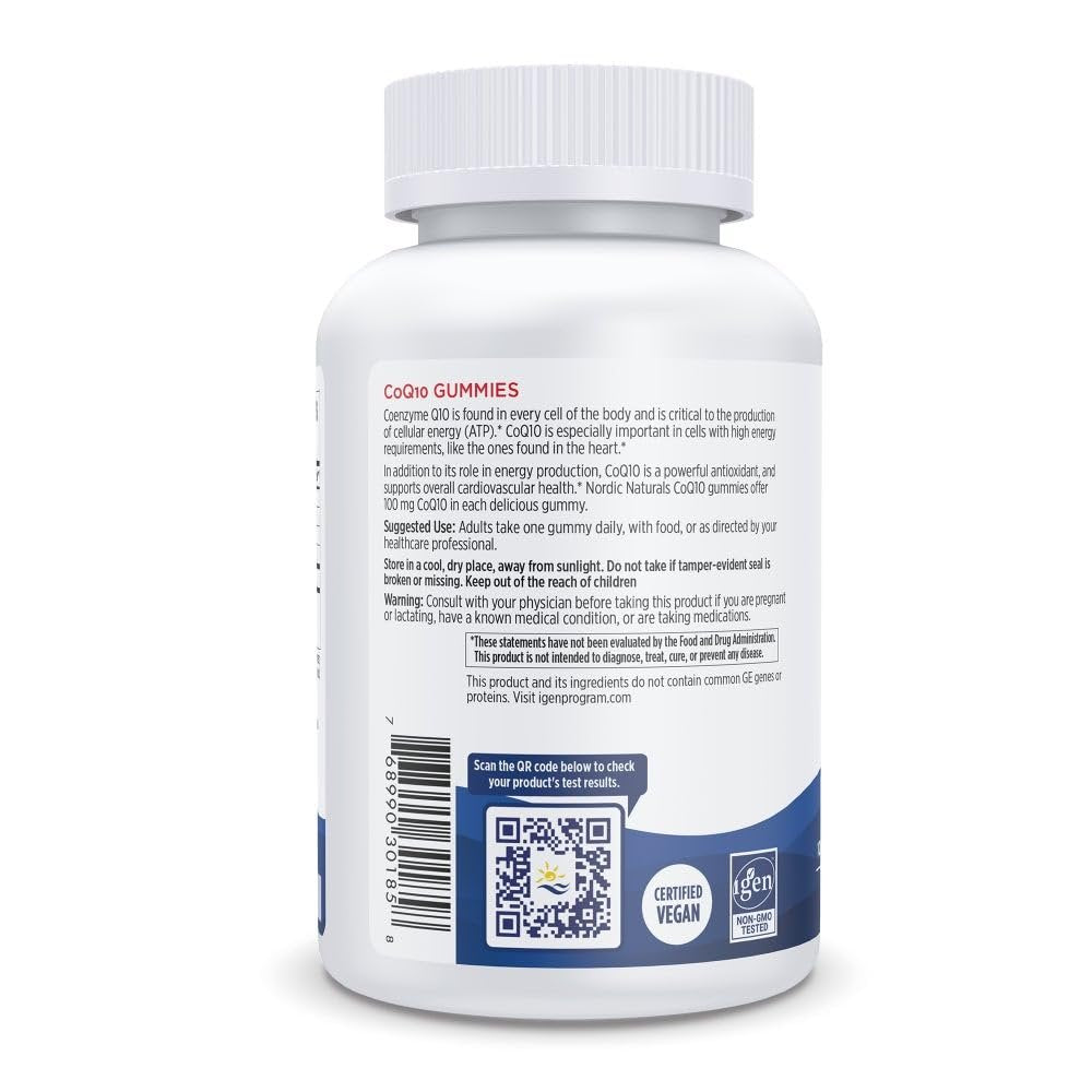 Nordic Naturals CoQ10 Gummies, Strawberry - 60 Gummies - 100 mg Coenzyme Q10 (CoQ10) - Great Taste - Heart Health, Cellular Energy Production, Antioxidant Support - Non-GMO, Vegan - 60 Servings - görsel 11