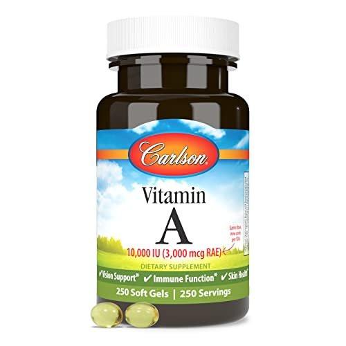 Carlson Vitamin A, 10000 IU (3000 mcg RAE), Vision Health, 250 Softgels - görsel 5
