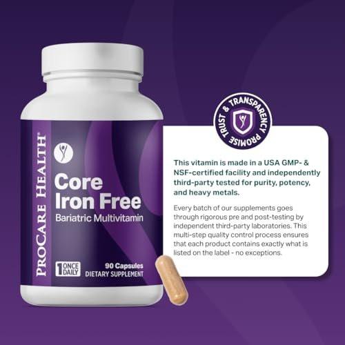 Procare Health Bariatric Multivitamin with Iron Free (30 Fast Dissolving Veggie Capsule) - Bariatric Vitamins for Gastric Sleeve & Gastric Bypass, Bariatric Multivitamin Without Iron (1 Month Supply) - görsel 11