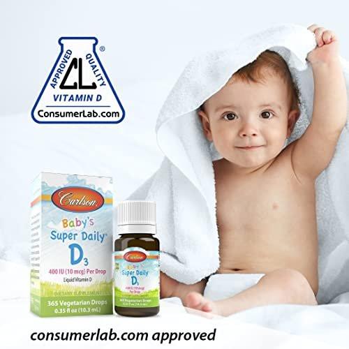 Carlson Laboratories Super Daily D3 for Baby, 0.086 Fl Oz - 90 Drops - görsel 3