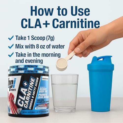 BPI Sports CLA + Carnitine Powder – Non – Easy Mixing: Powder format dissolves quickly in water or your favorite – Image 5