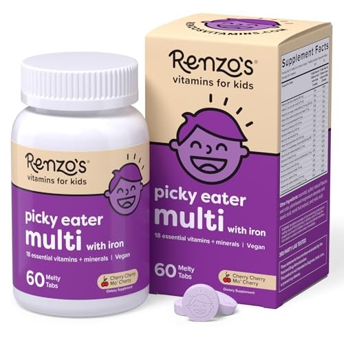 Renzo's Picky Eater Kids Multivitamin with – Dissolvable Melty Tabs: No chewing or swallowing pills – simply place – Image 1