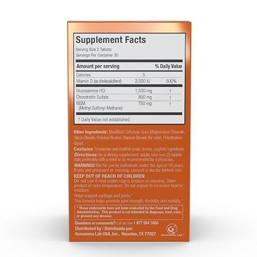 X Ray Dol Triple Action Joint Support Supplement with Glucosamine 1500mg, Chondroitin 800mg, MSM 750mg and 5X Vitamin D for Healthy Joints, Bones & Cartilage - 60 Count per Bottle - 1 Pack - görsel 5